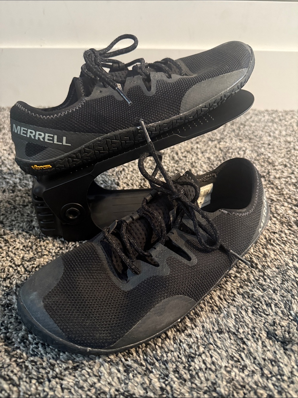 Merrell Men’s Vapor Glove 5 Black Barefoot Trail Running Shoes Size 8.5